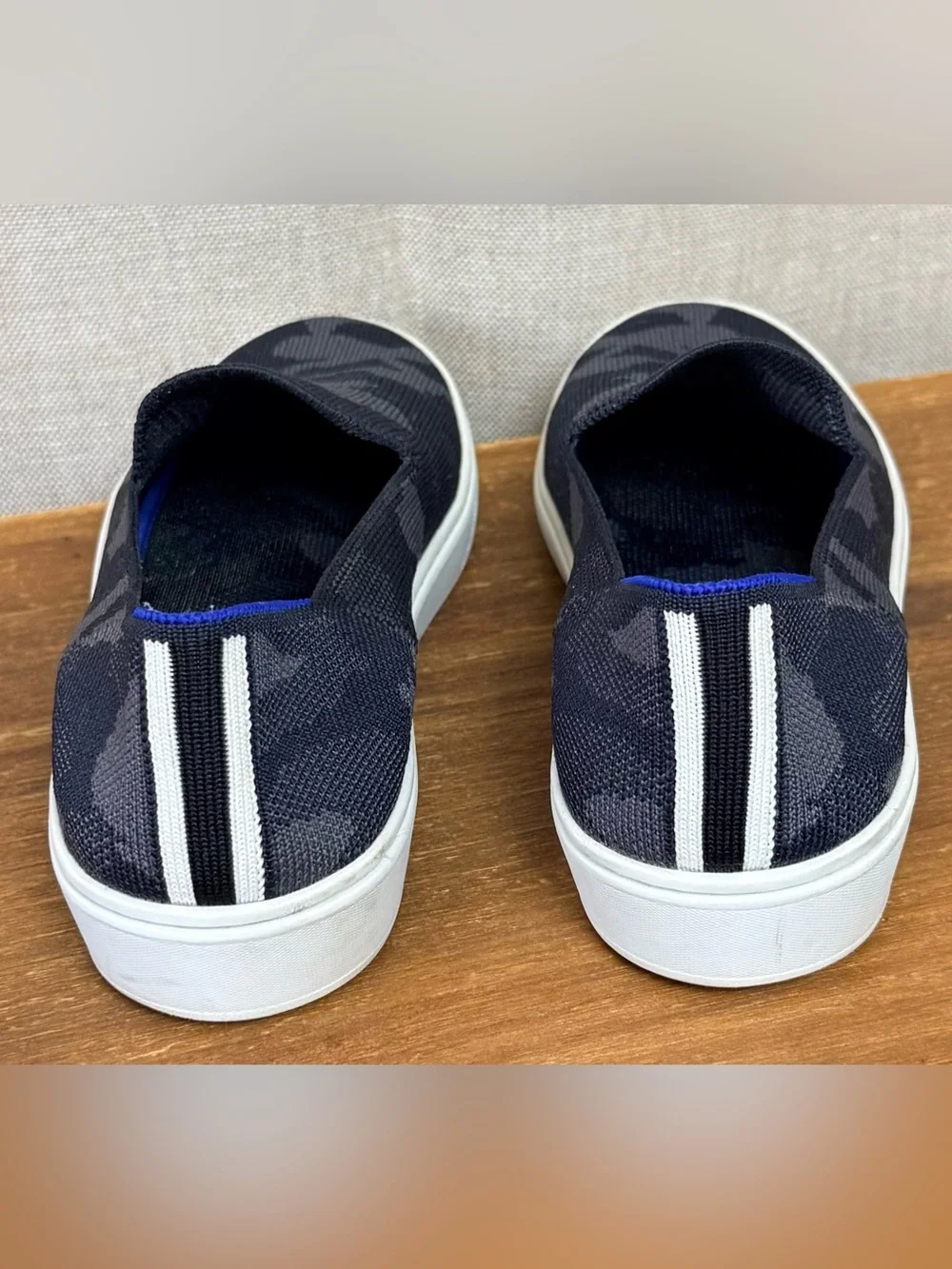 Slip-On Women’s ROTHY’S Casual Sneakers in Black and Gray Camo - Picture 4 of 5